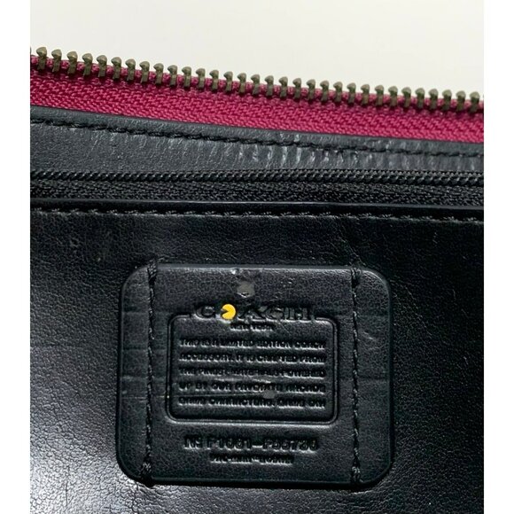 Coach Pac Man Accordion Zip Wallet Shadow/Blinky Ghost F55736 Fuschia - Picture 9 of 12